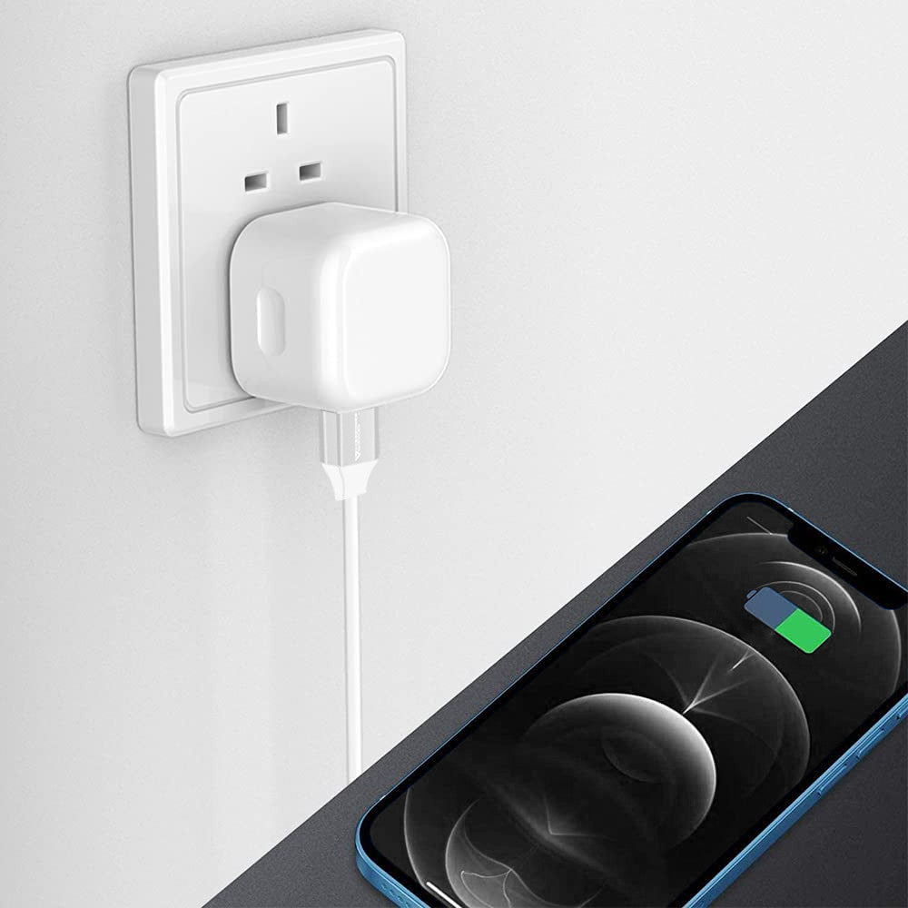 Cargador doble de red AA 38 W USB-A (QC 18 W) USB-C (PD 20 W) | Blanco